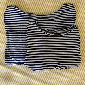 J Crew / Everlane striped tees, navy/white size M